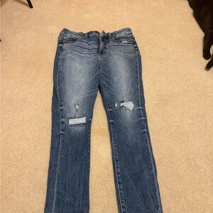 Women's Distressed Blue Jeans